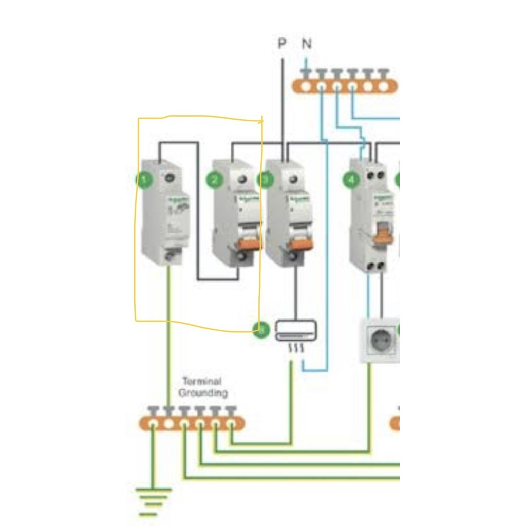 Schneider Paket Anti Petir Surge Arrester Ekonomis 20Ka Mcb 1 Pole