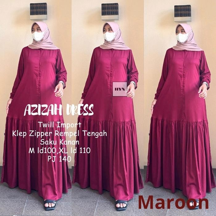 New Product Gamis Polos Twill Import Gamis Kekinian Gamis Hitam Terbaru Dress Simple Polos Cantik
