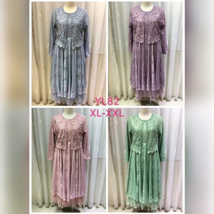 Harga Promo [Cod] New Gamis Pesta Brokat Import// Gamis Pesta Super Mewah// Gamis Wanita Seragam
