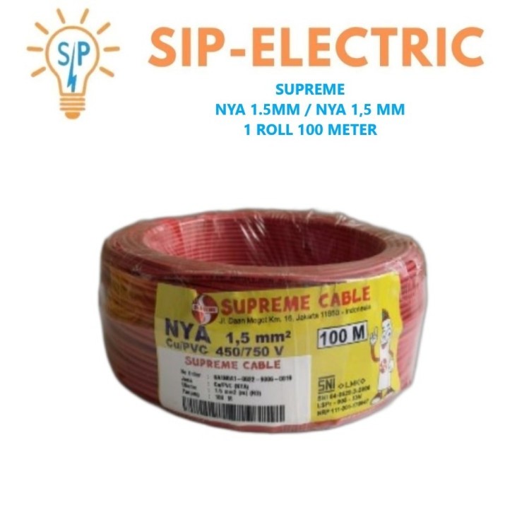 Kabel Supreme Nya 1.5 Mm Merah (1 Roll 100 Meter) / Supreme Nya 1,5 Mm