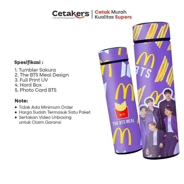 TUMBLER BOTOL MINUM BTS X MCD / THE BTS MEAL / BOTOL MINUM K-POP