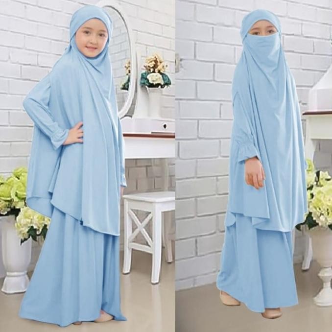BAJU MUSLIM ANAK PEREMPUAN PAKAIAN UMUR 12 - 14 THN GAMIS SYARI POLOS