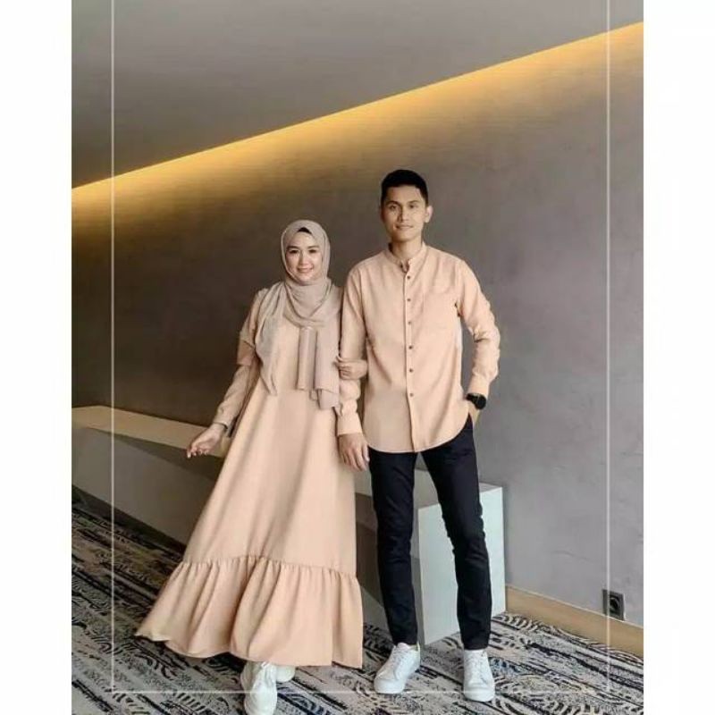 Baju Sarimbit Gamiss Sarimbiy Cowok Cewe Copel Kapelan Lebaran Wanita Terbaru 2025 Pria Ghamus Gamis