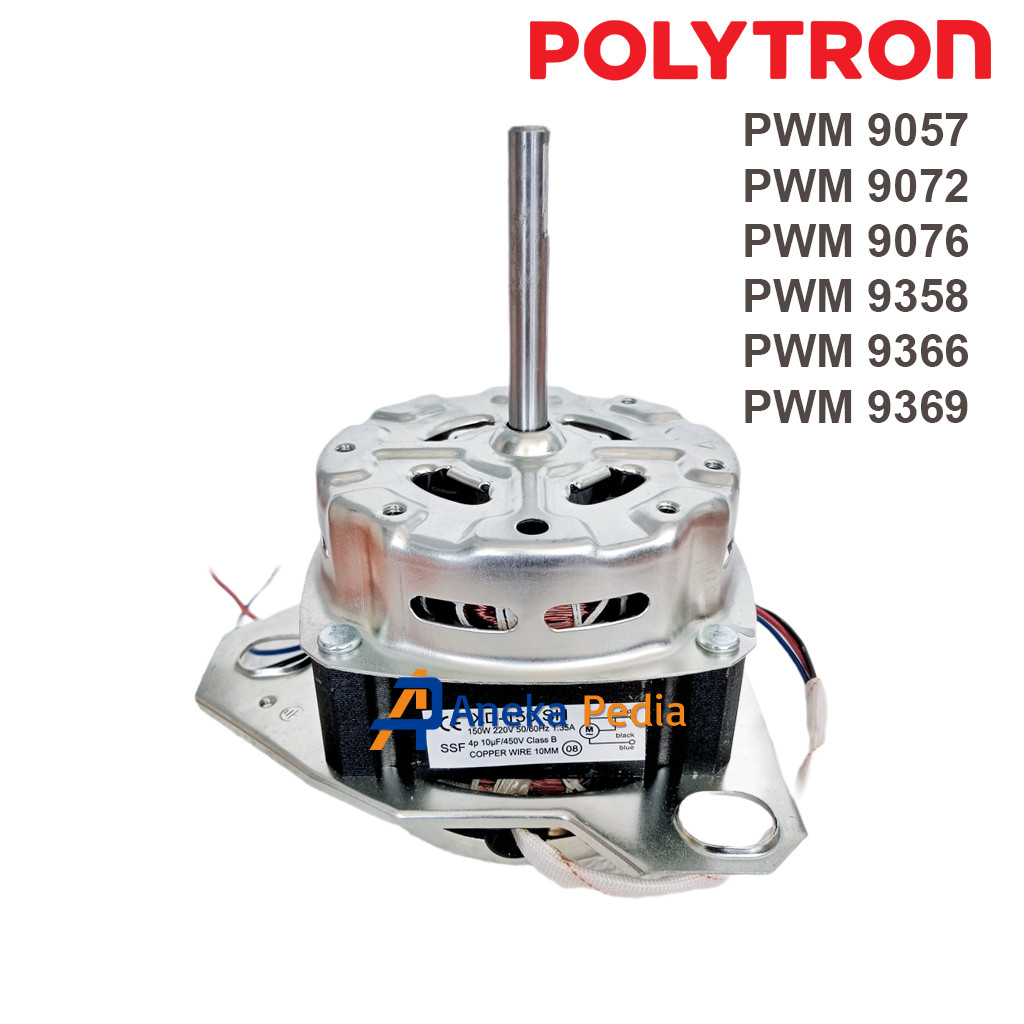 DINAMO WASH POLYTRON 9 Kg PWM 9057 9072 9076 9358 9366 9369 Motor Pencuci Mesin Cuci 2 Tabung