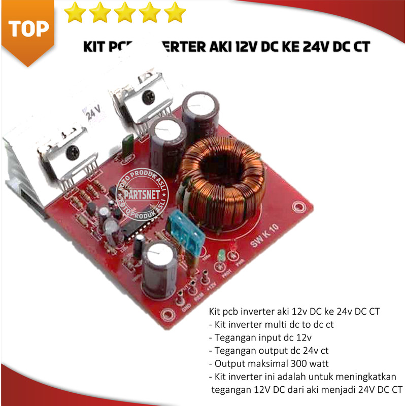 Kit pcb inverter aki 12v DC ke 24v DC CT