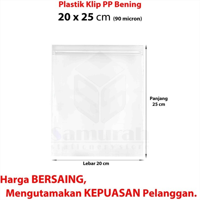 Plastik Klip PP Tebal 20 x 25 x 90 Micron / Zip Lock Transparant PP
