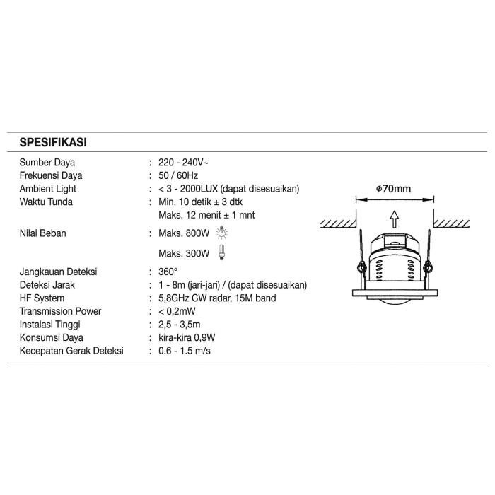 SENSOR GERAK MICROWAVE BROCO 18951 | PENDETEKSI / DETEKTOR GERAK MICROWAVE | MICROWAVE MOTION SENSOR