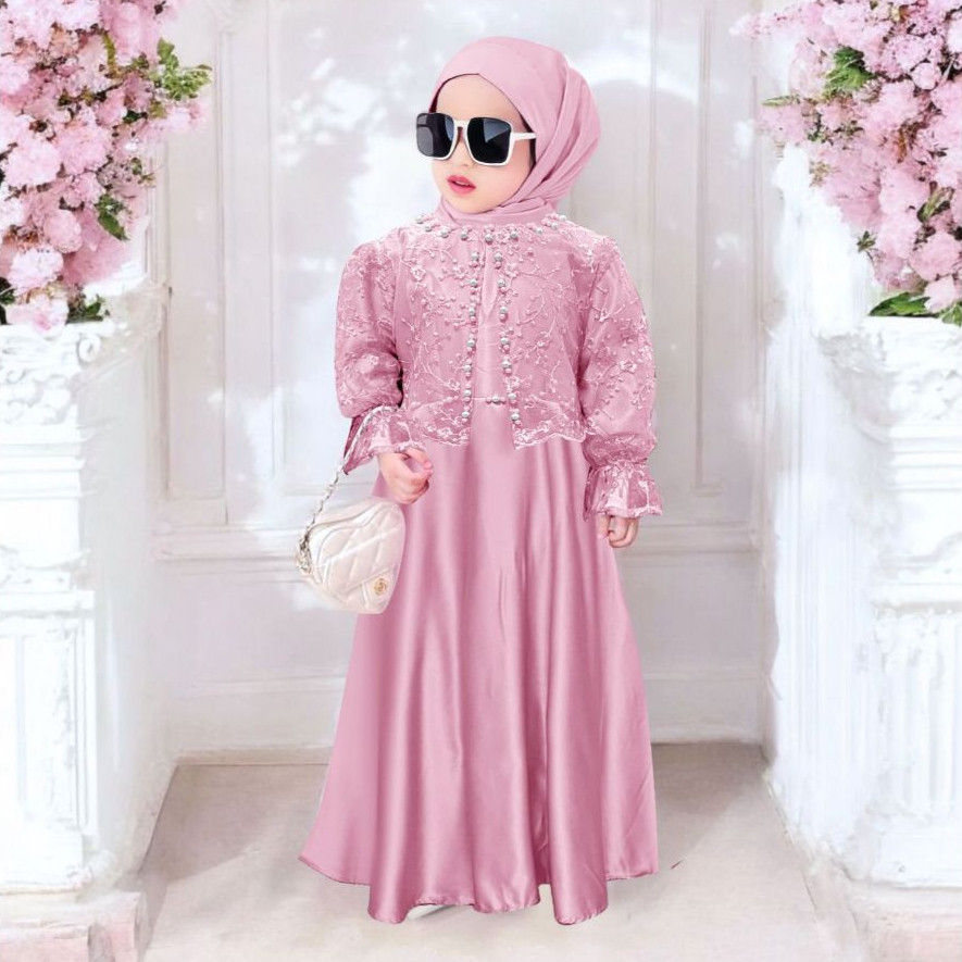 Gamis Anak Ghamis Maxydres Mididres Wanita Seragam Ngaji Baju Muslim Perempuan Dewasa Burukat Motif 