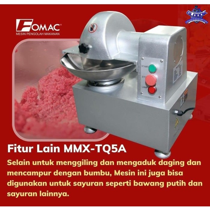 MESIN PENGADUK ADONAN DAGING BAKSO BOWL CUTTER MMX-TQ5A FOMAC