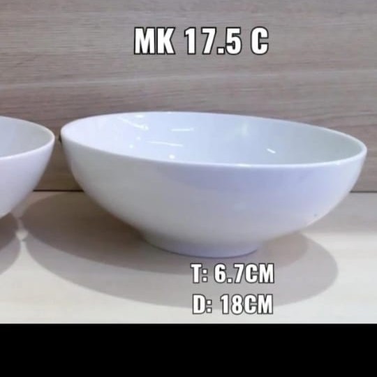 Buruan serbu] Mangkok Keramik Porselen Besar Putih Polos Blanc Serving Bowl Mangkok Makan Nasi Saji