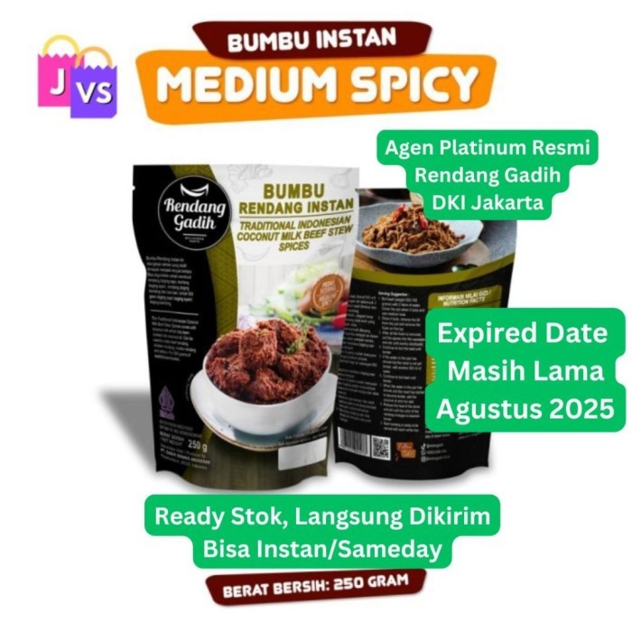 

TERLARIS BUMBU RENDANG INSTAN RENDANG GADIH MEDIUM SPICY MURAH!!! MURAH