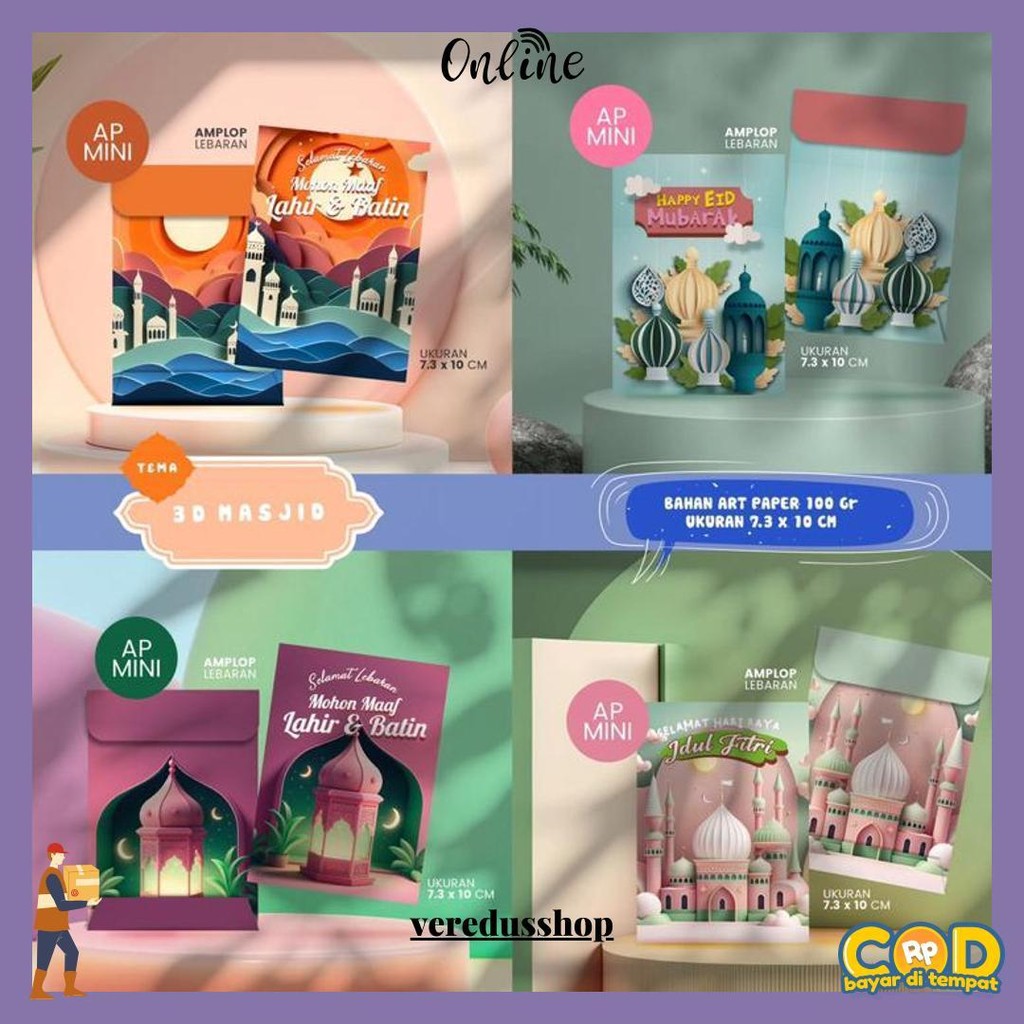 

Amplop Lebaran Murah (Isi 100 Pcs) | Bahan Artpaper 100 Gsm | | Ada 4 Desain Sesuai Tema | Amplop Idul Fitri Grosir Cod