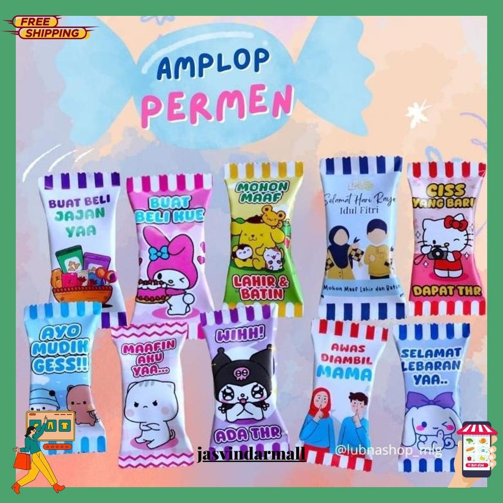 

Lubnashop Mlg Amplop Permen Lebaran 1 Pak Isi 10 Pcs Unik Motif Kuromi Grosir Cod