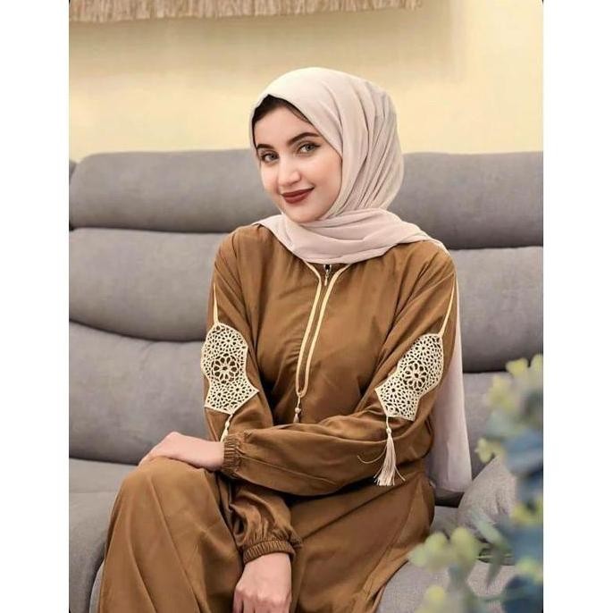 ABAYA DUBAI RENDA TEROMPAH, Gamis Abaya terbaru EXCLUSIVE Mewah 2025 Murah Terbaru |  Turkey Busui F
