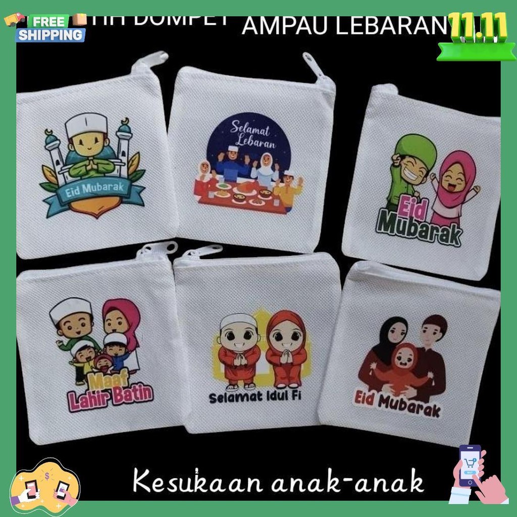 

(Isi 12Pcs) Dompet Amplop / Angpao Putih Resleting Lebaran Idul Fitri Terlaris