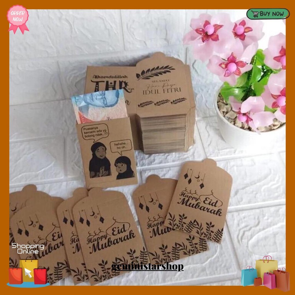 

100Pcs Amplop Lebaran Kertas Karton Terlaris
