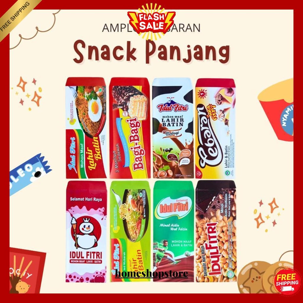 

[Doora] Amplop Lebaran Premium Motif Snack Uk. Besar - Isi 10 Gratis Ongkir