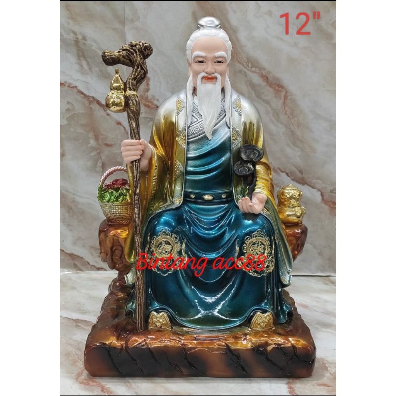 patung dewa obat / huat to - resin fiber - 12inch