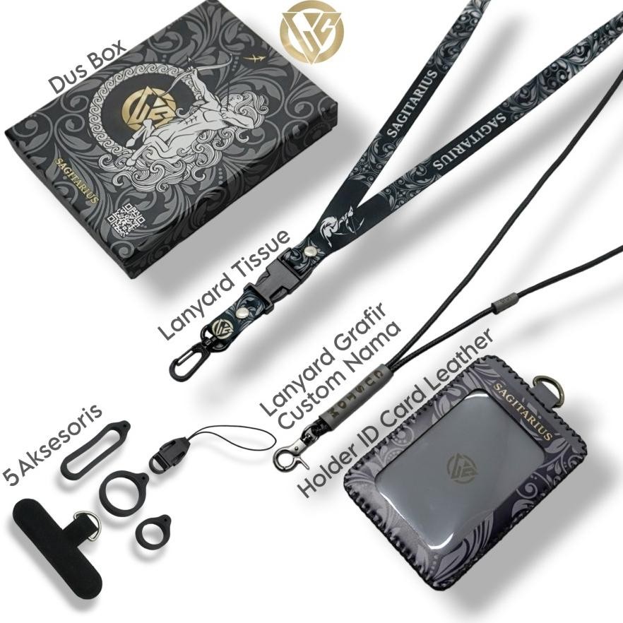 

PROMO Holder ID Card Zodiak Leather - Lanyard Printing Grafir Custom - Grey rt-4