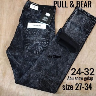 TERLARIS CELANA PANJANG JEANS SNOW BLACK HITAM BLUE DISTRO BANDUNG PRIA LELAKI LAKI DEWASA PENSIL
