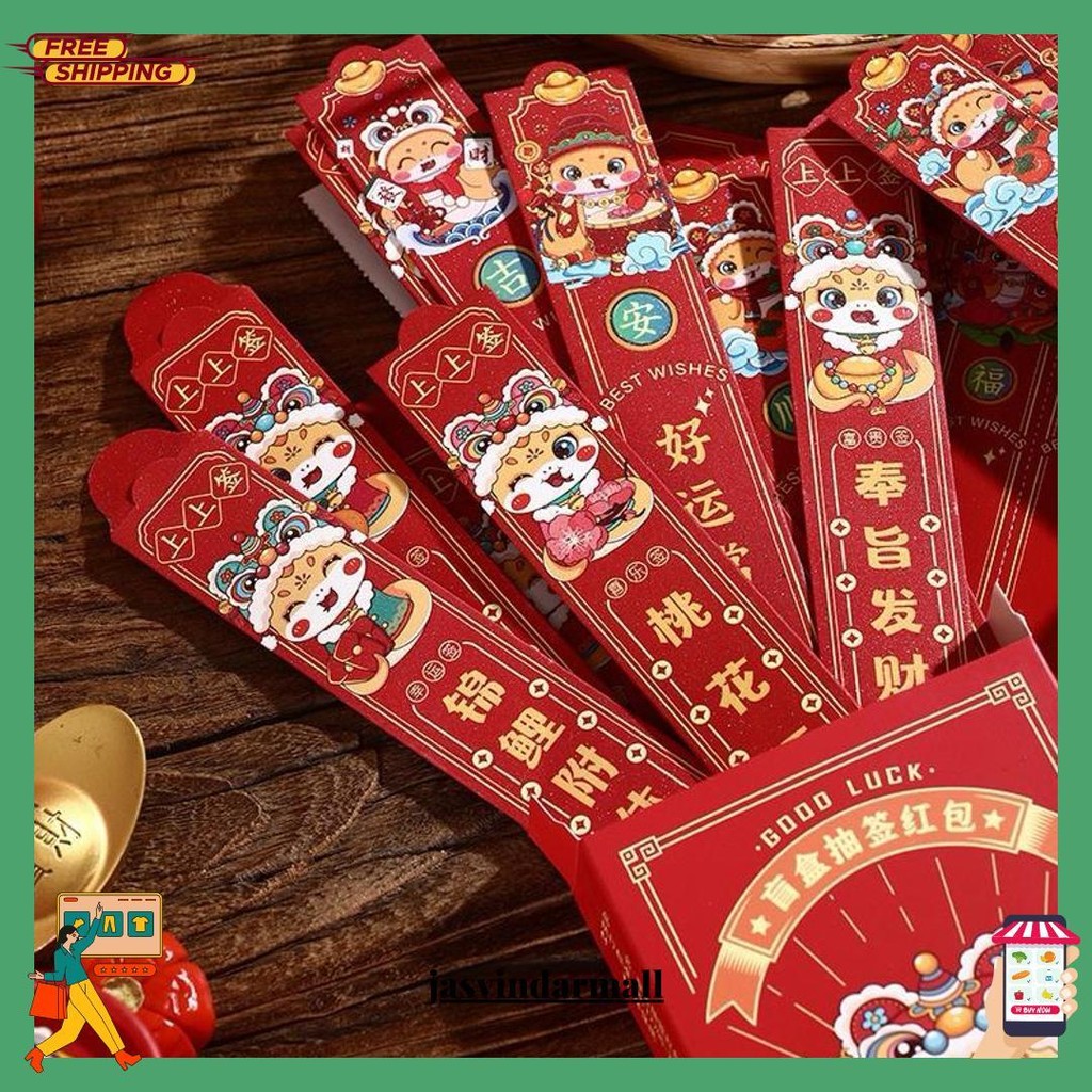 

Delunashop Dl769A Angpao Imlek Hongpao 2025 Undian 12Pcs Lucky Draw Emas Gold Premium Panjang Exclusive Limited Angpau Permainan Grup Siap Kirim