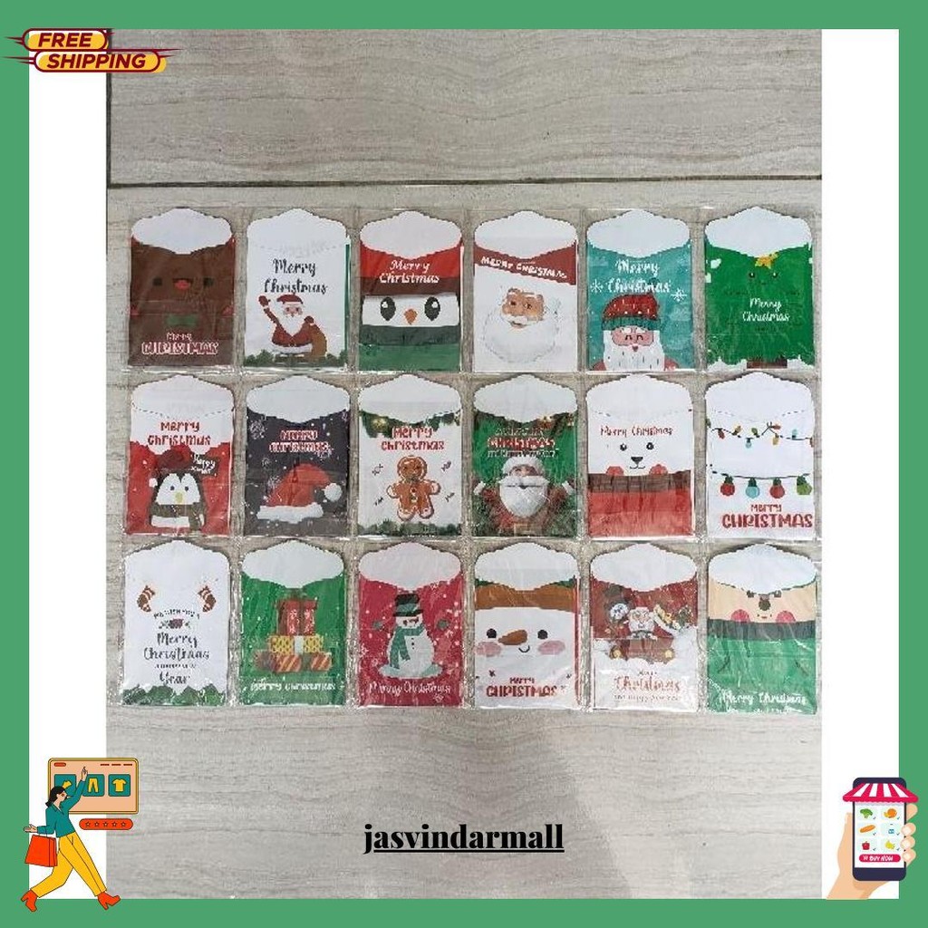 

Promo 200 Pcs (20 Pack) Amplop Natal Merry Christmas Cod