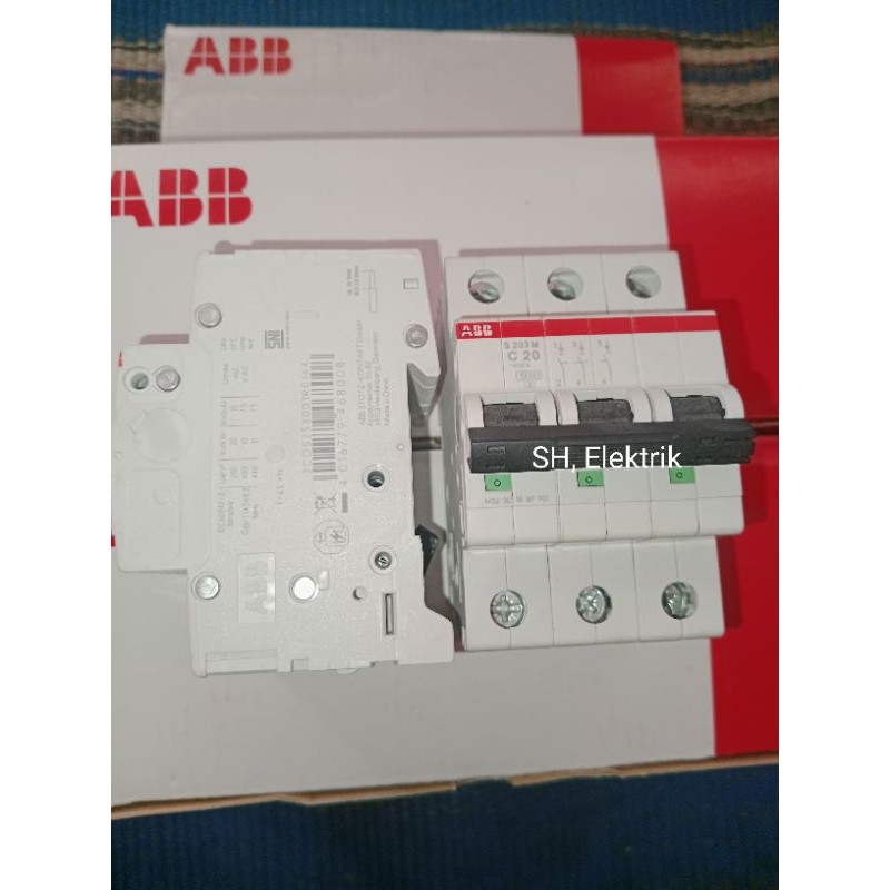 ABB MCB 3PHASE 16A-20A-25A 6KA/ABB S203-C20 S203-C16