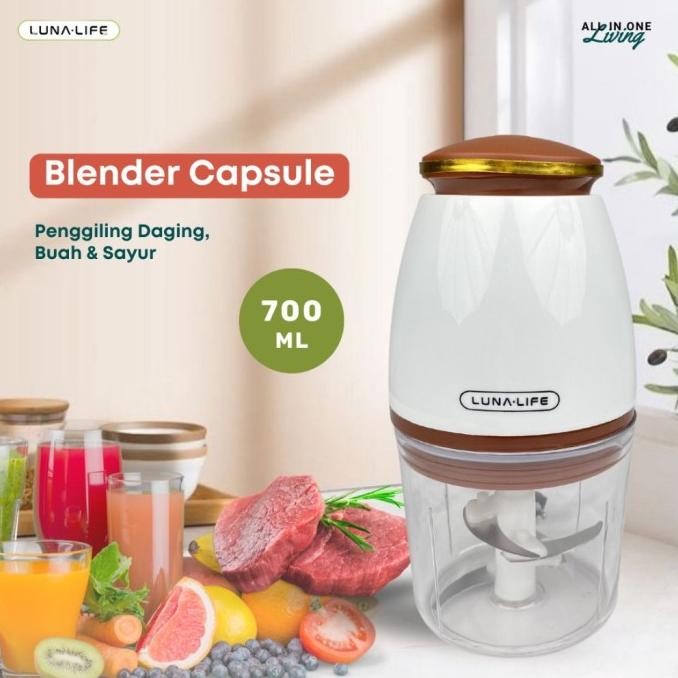 LUNA LIFE MFP-7 4 blade Processor Chopper // MINI FOOD PROCESSOR LUNA MFP7 / 700ml / 4 blade Process
