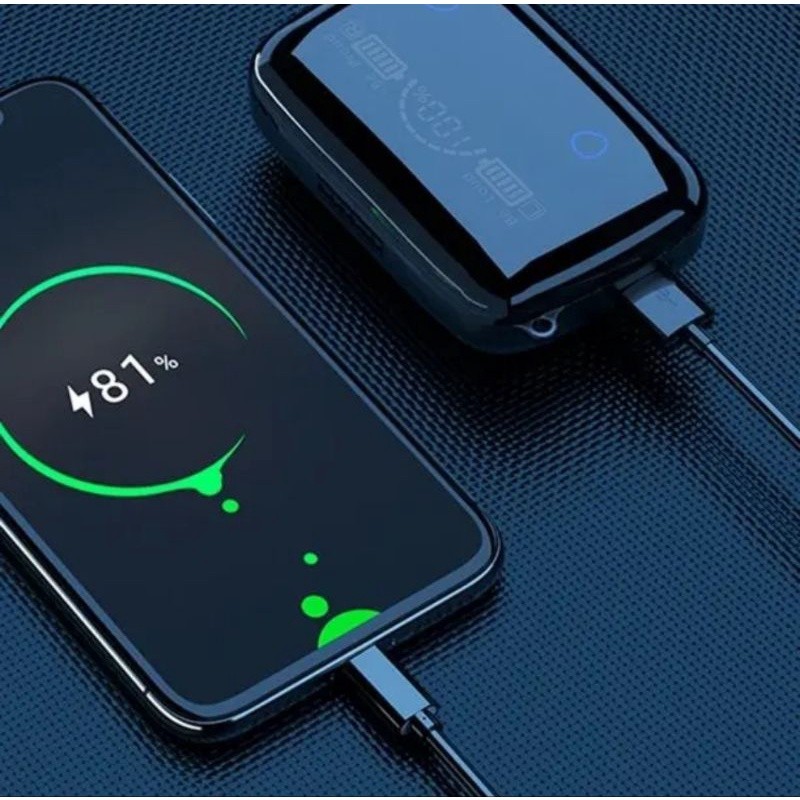 TWS M19 HEADSET BLUETOOTH WIRELESS TWS GAMING V5.1 - EARPHONE BLUETOOTH WIRELESS + POWERBANK 3500