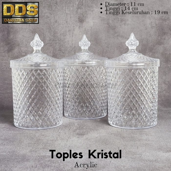 TOPLES KRISTAL AKRILIK KUE KERING KACANG PERMEN 1000 ML
