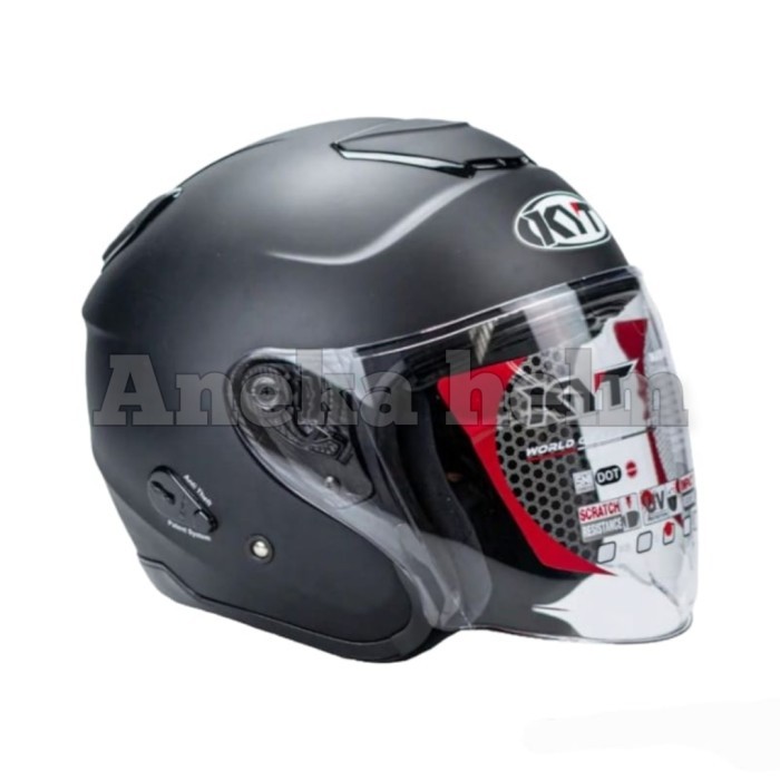 Helm Kyt Kyoto Solid Black Doff/Hitam Doff