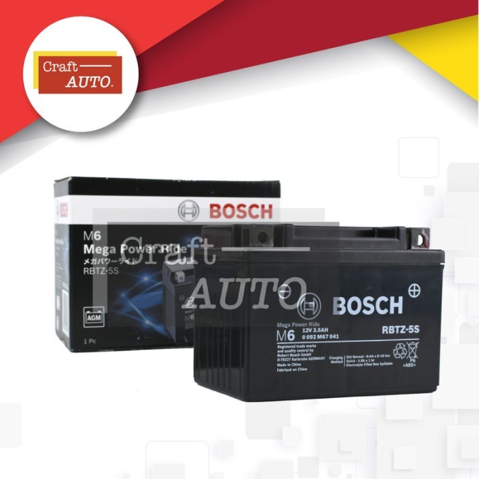 TERLARIS! Aki Motor Yamaha Gear 125 Bosch RBTZ-5S