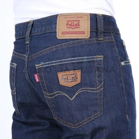 Celana Jeans Pria Biru Dongker Standar Fit Original Fallas Berkualitas Terlaris