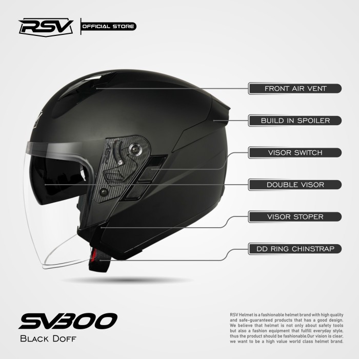 Rsv Sv300 Black Doff Double Visor