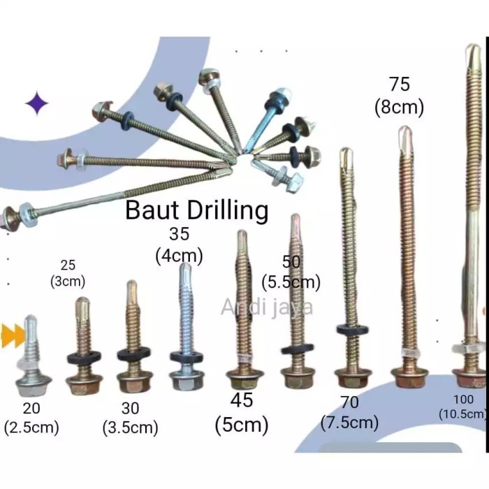 ((((()paling dicari] Sekrup Driling Baut Roofing Sekerup Baja Ringan Galvalum [50 biji]