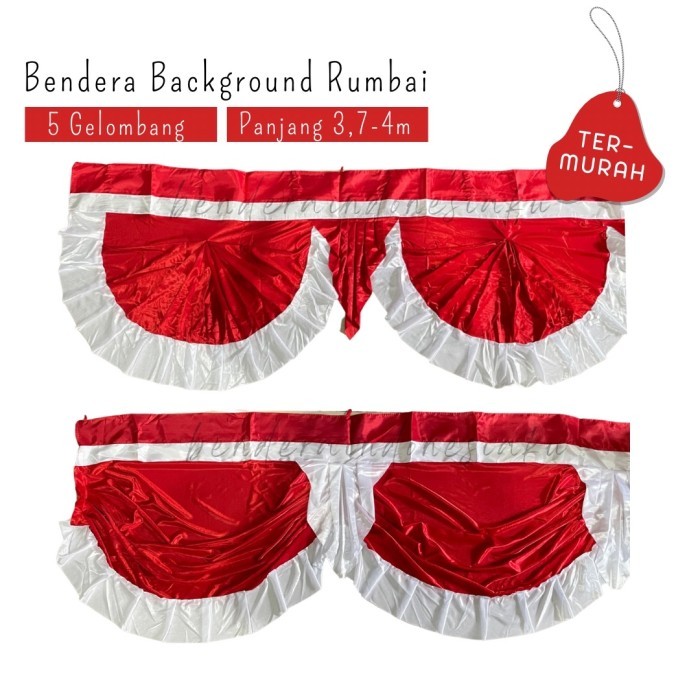 BENDERA MERAH PUTIH BEGROND / DINDING GEDUNG RUMBAI REMPEL GELOMBANG
