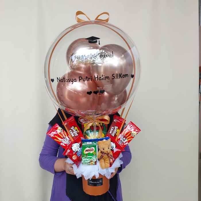 BUKET BALON SNACK BUCKET WISUDA BOUQUET ULANG TAHUN WISUDA