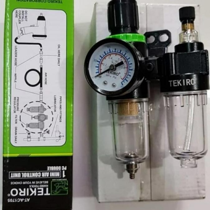 Saringan Angin Kompresor / Filter Udara 2 Tabung Mini Tekiro Original Dan Terpercaya
