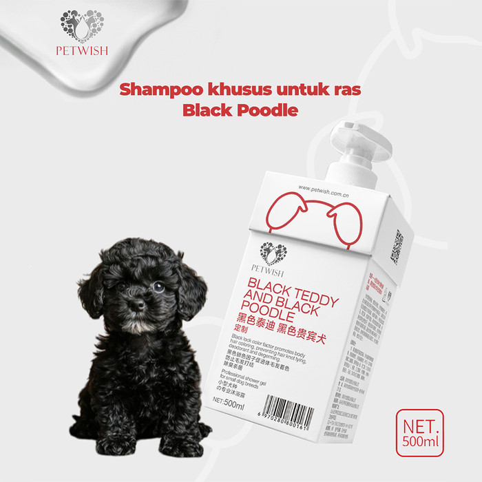 Petwish Shampo Anjing 500Ml - Black Teddy & Black Poodle - Dog Shampoo