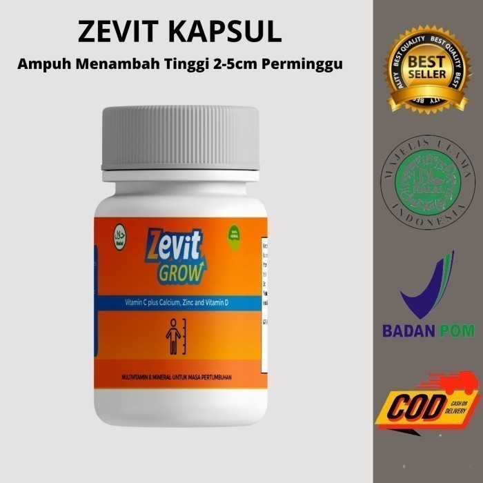 Kapsul Peninggi Badan Zevit Grow UP Kalsium Peninggi Badan Alami Ampuh