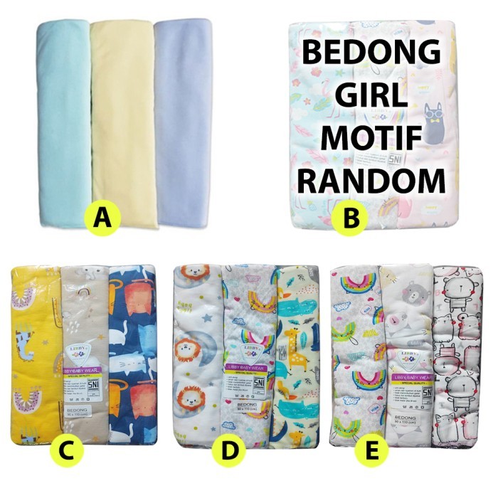 Bedong Libby Baby Wear Bedong Bayi Libby Girl 3Pcs Bedong Libby Sni