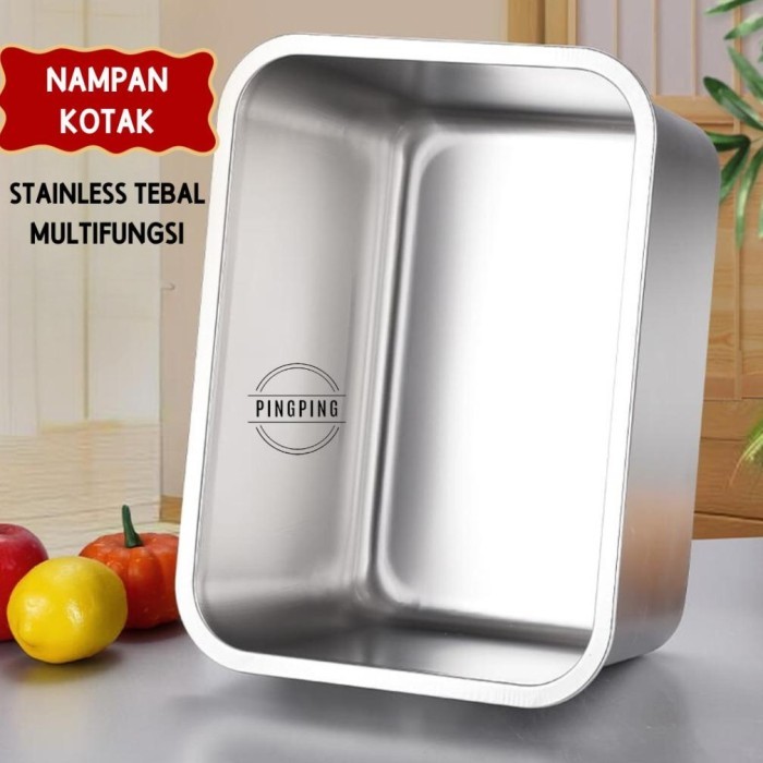 TERBARU Nampan Stainless Steel / Nampan Baki Stainless Steel / Nampan Kotak Stainless Steel