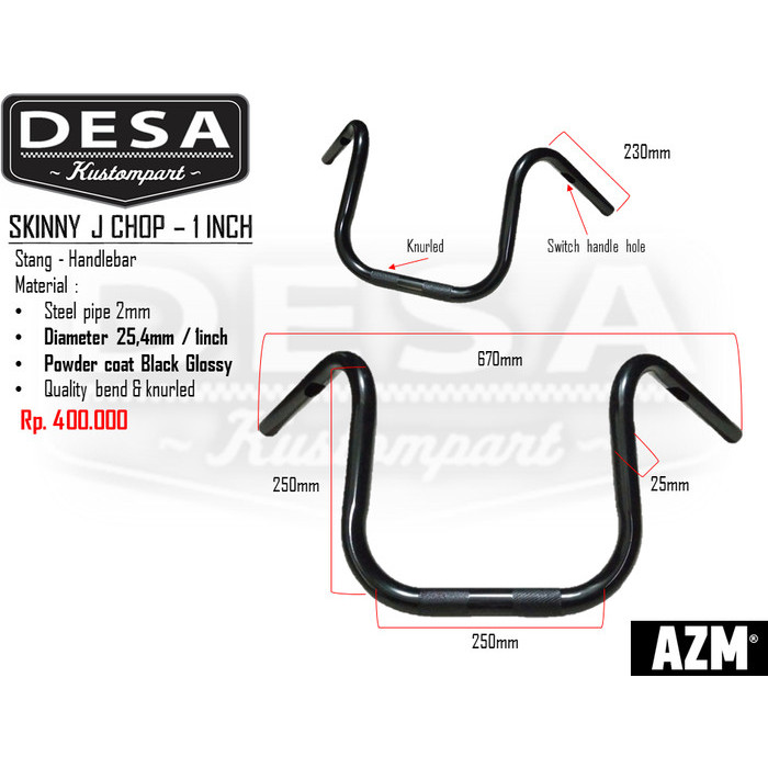 STANG CUSTOM STANG CHOPPER STANG HARLEY STANG SPORTSTER SKINNY HITAM PREMIUM