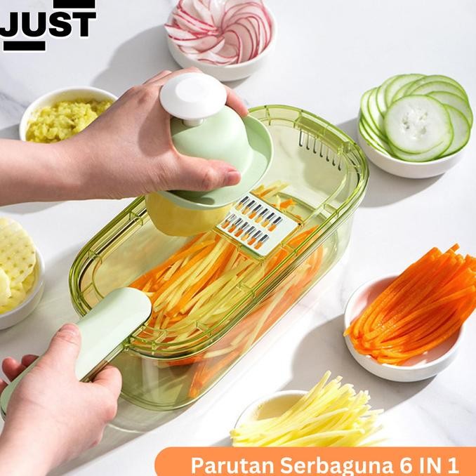 

Parutan Serbaguna Perlatan Masak Pengiris Kentang Singkong 6 In 1 Original