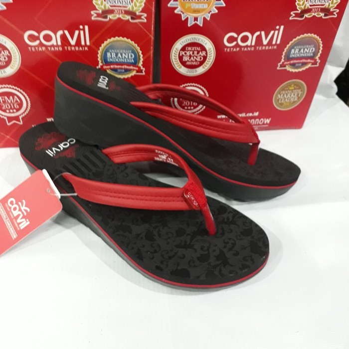 sandal jepit spons tinggi wanita Carvil zucca original tinggi 7cm