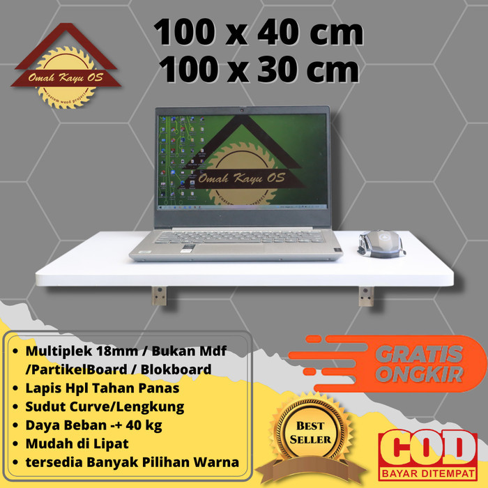 Rak Lipat Meja Lipat Dinding Melayang Minimalis Murah Serbaguna 100Cm