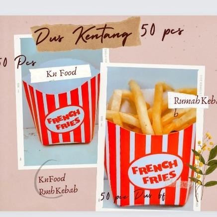

Kardus Box French Fries Besar Kentang Goreng 50 Pcs -Dus Kentang Besar Original