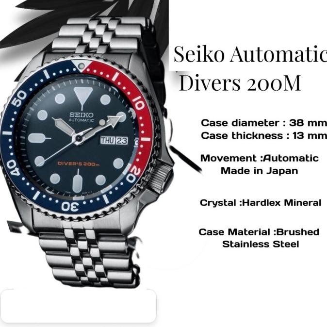 Grosir Jam Tangan Pria Seiko Automatic Divers 200M Stainless Steel Skx009K2