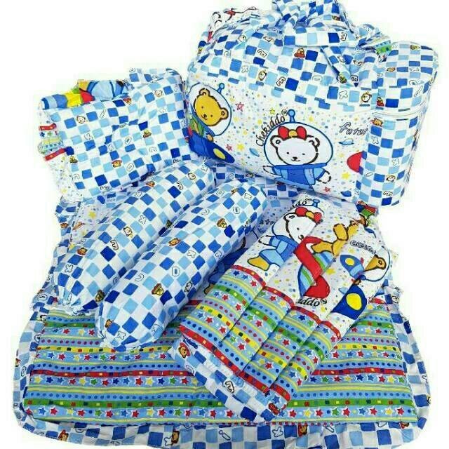Ready Stock Set Perlengkapan Bayi Tas, Gendongan, Alas Tempat Tidur, Bantal, Guling Murah