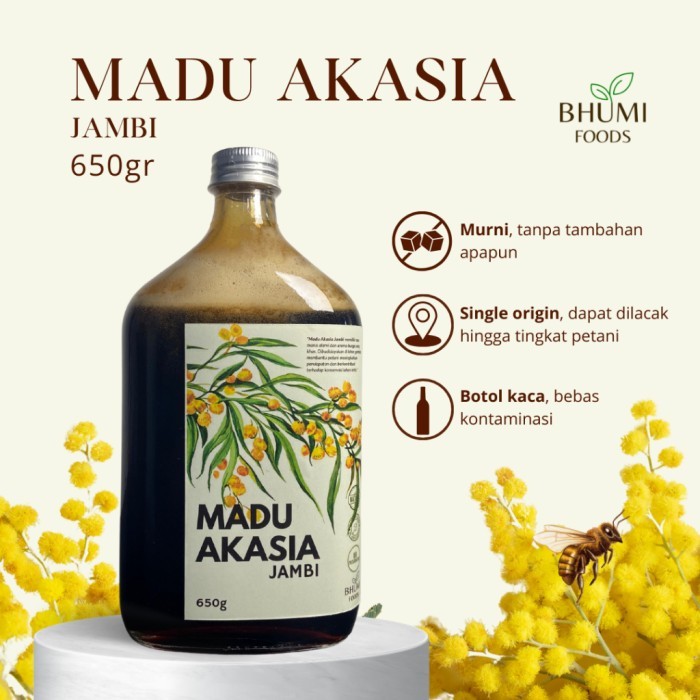 

TERLARIS BHUMI FOODS MADU AKASIA 650G PREMIUM RAW - ACACIA HONEY RAW LOKAL ASLI ORGANIK BOTOL KACA